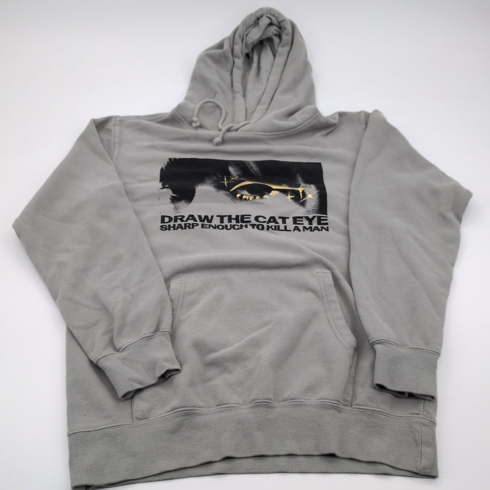 Taylor Swift Midnights Hoodie Sweatshirt Draw the Cat Eye Lyrics Official Gray